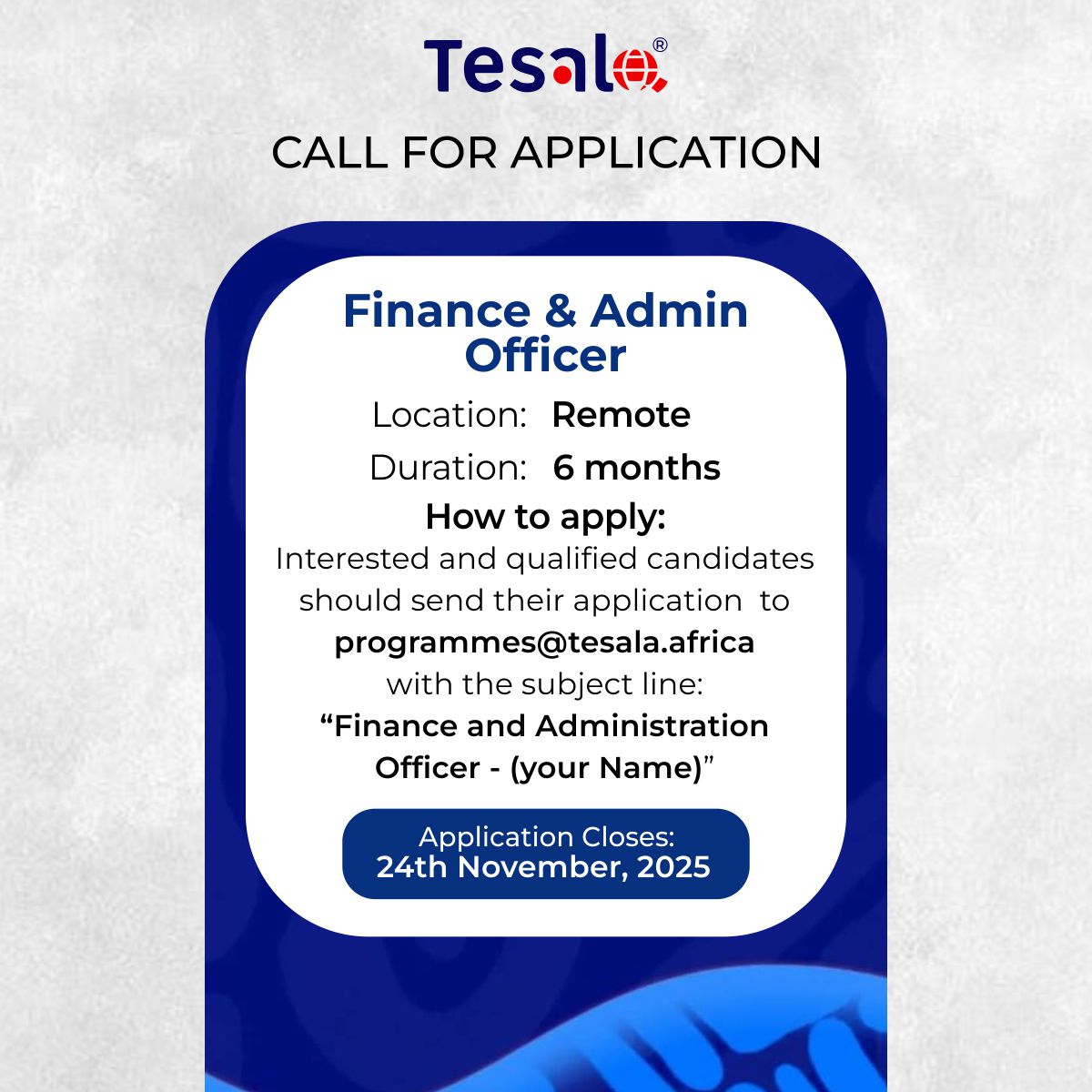 Project Manager (Volunteer) Vacancy