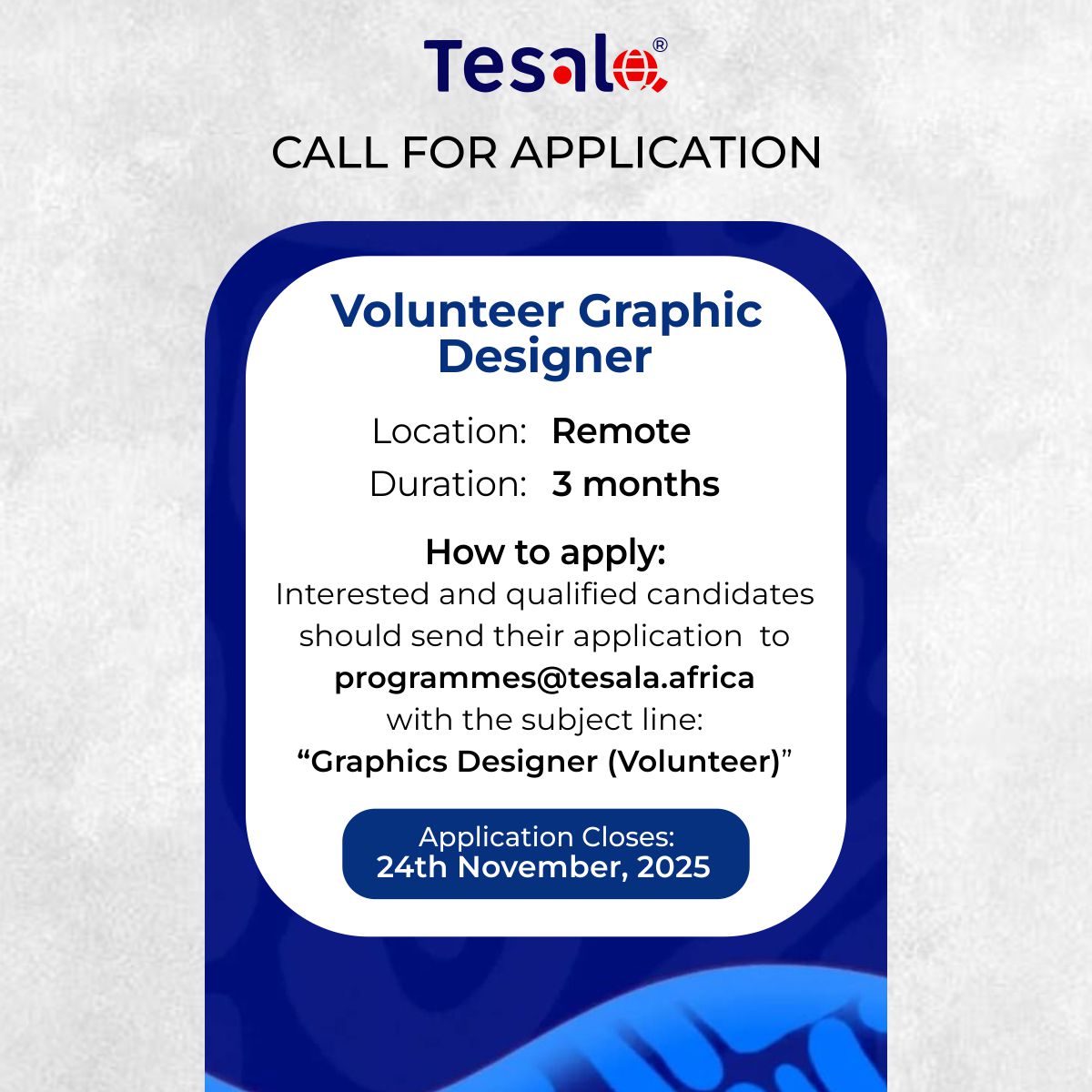 Graphics Designer (Volunteer) Vacancy